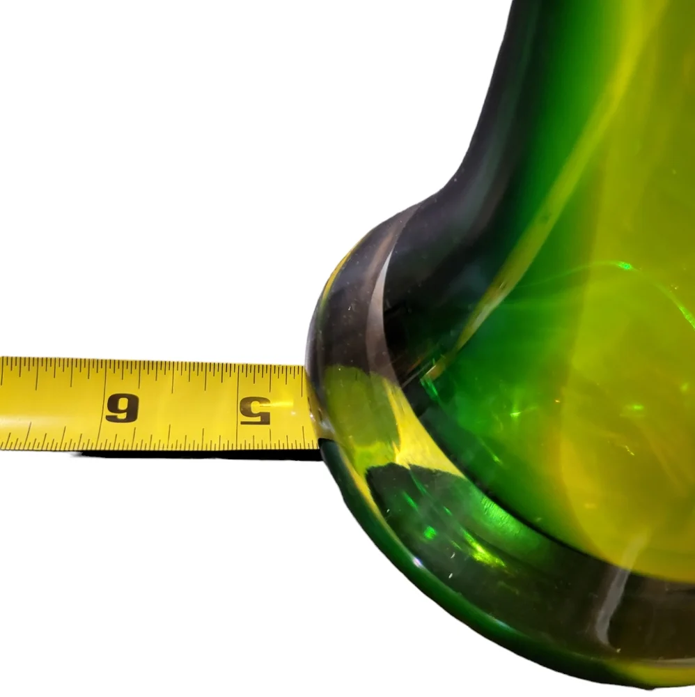 Art Glass Vase Urn Shape Applied Handles